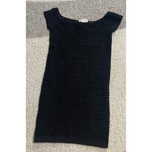 NWT BCBGeneration M/L Off Shoulder Bandage Textured Bodycon Dress Black